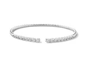 1 CT. T.W. Lab-Grown Diamond Graduated Open Flex Bangle in Sterling Silver (F/VS2)