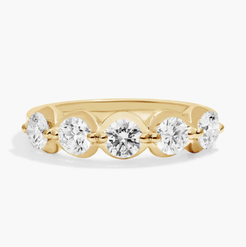 Illusion Ring With Lab-Grown Diamonds In 14K Yellow Gold
