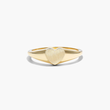 Heart Signet Ring In 14K Yellow Gold