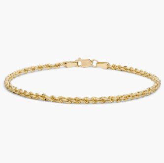 7" Rope Chain Bracelet in 14k Yellow Gold (2.5 mm) (Copy)