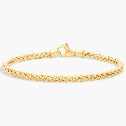 7.5" Wheat Chain Bracelet in 14k Italian Yellow Gold (3.1 mm)