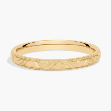 Milgrain Swirl Stackable Ring in 14k Yellow Gold (2mm)