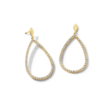 Gold Illusion-Cut Teardrop Earrings 14K