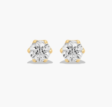 Scallop Basket 1 CTW Lab-Grown Diamond Stud Earrings In 14K Yellow Gold