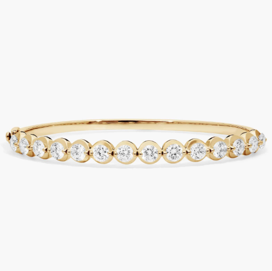 Illusion Bangle Bracelet With Lab-Grown Diamonds In 14K Yellow Gold (6")