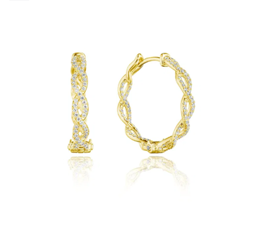 Verragio Braided In/Out Diamond Hoop Earrings 18K