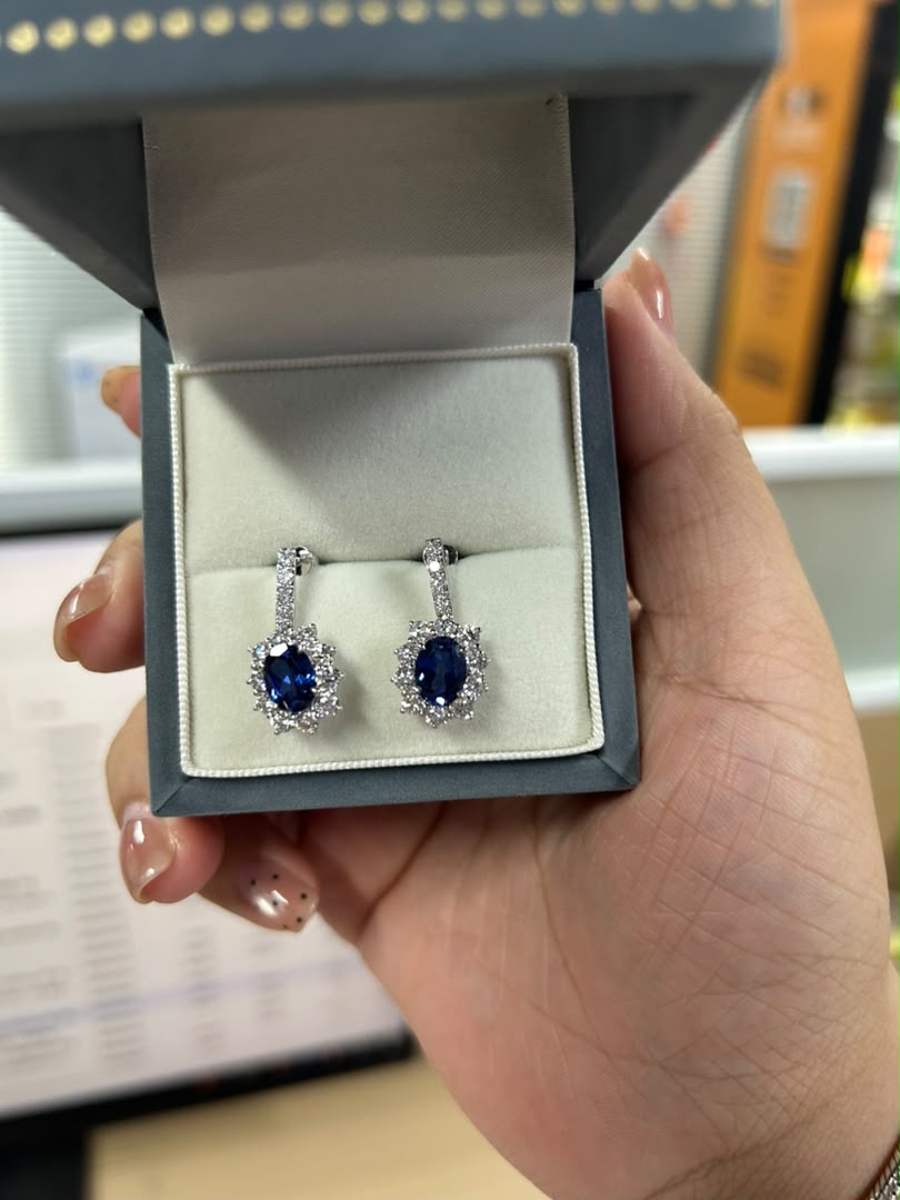 Jonegzaballa-10K white gold lab-grown emerald earrings
