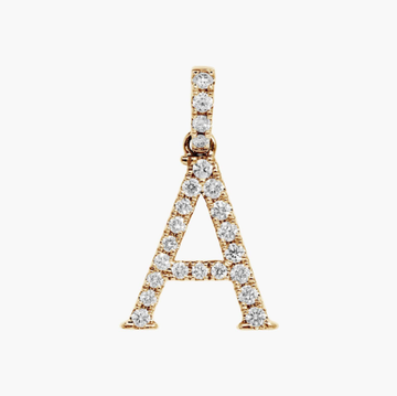 Lab-Grown Diamond Initial A Charm In 14K Yellow Gold
