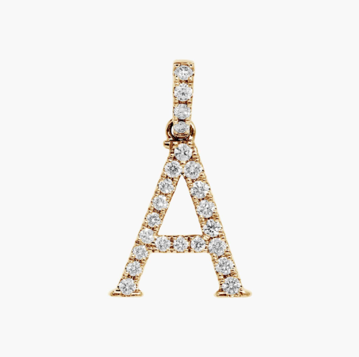 Lab-Grown Diamond Initial A Charm In 14K Yellow Gold