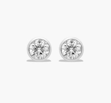 Bezel 3 CTW Lab-Grown Diamond Stud Earrings In 14K White Gold