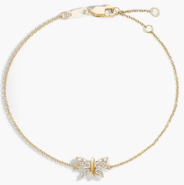 Diamond Butterfly Bracelet in 14k Yellow Gold (1/6 ct. tw.)