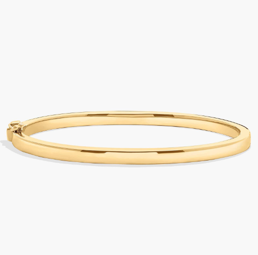 Squared Bangle in 14k Italian Yellow Gold (4 mm)
