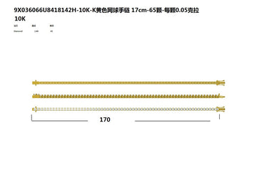 Halle-10K Yellow Gold Tennis Bracelet, 17cm, 65 Stones 0.05 Carats Each
