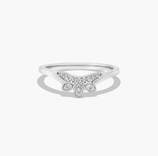 Dainty Diamonds Tiara Inspired Pavé Stack Ring In 14K White Gold