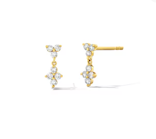 1/5 CT. T.W. Diamond Star Drop Earrings in 10K Gold