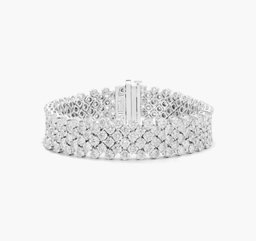Mesh Lab-Grown Diamond Bracelet In 14K White Gold