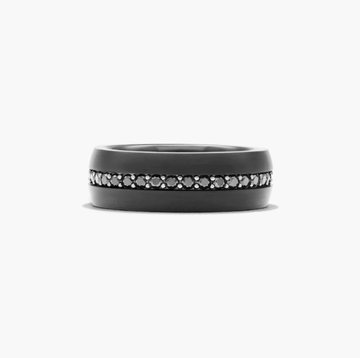 Comfort Fit Men's Wedding Band In Black Tungsten Carbide by TRITON (8.00mm)