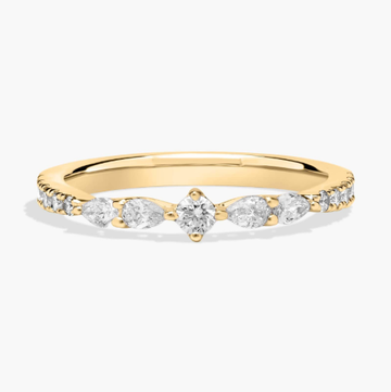 Pear and Round Diamond Ring in 14K Yellow Gold (1/3 Ct. Tw.)