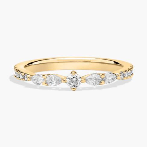 Pear and Round Diamond Ring in 14K Yellow Gold (1/3 Ct. Tw.)