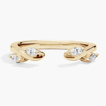 Open Marquise Diamond Ring in 14K Yellow Gold (1/7 Ct. Tw.)