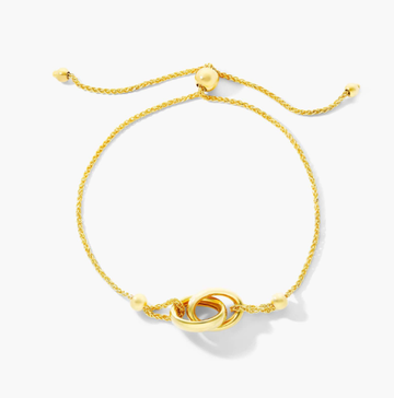 Interlocked Rings Bolo Bracelet In 14K Yellow Gold
