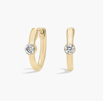 Diamond Huggie Earrings in 14K Yellow Gold (1/5 Ct. Tw.)