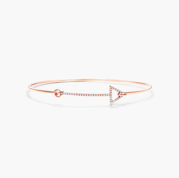 Petite Arrow Diamond Bracelet In 14K Rose Gold