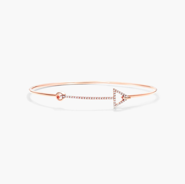 Petite Arrow Diamond Bracelet In 14K Rose Gold