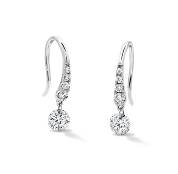Floating Diamond Drop Earrings 18K