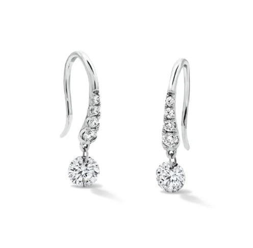 Floating Diamond Drop Earrings 18K