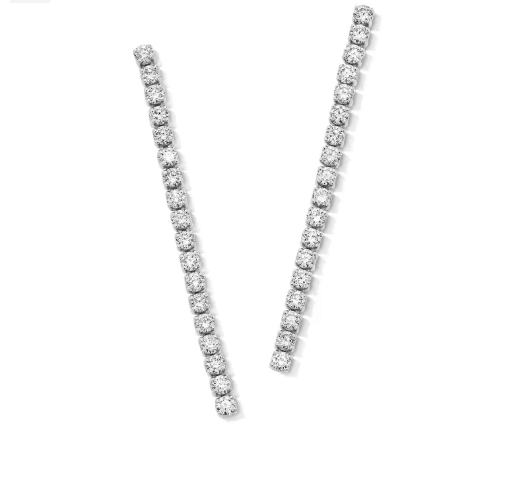 Lab Grown Diamond Line Drop Earrings 14K