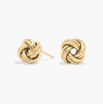 Petite Love Knot Earrings in 14k Yellow Gold