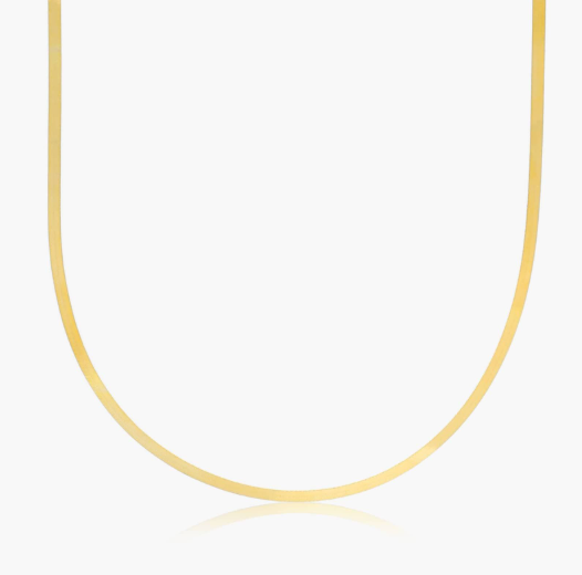 14K Yellow Gold 2.7mm Herringbone Chain Necklace