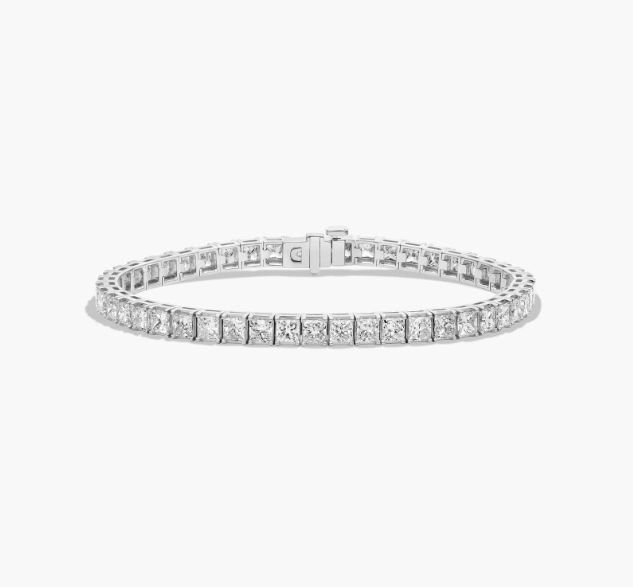 Tennis Bracelet With 12 CTW Princess Cut Lab-Grown Diamonds In 14K White Gold