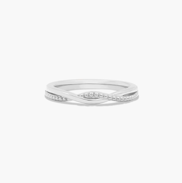 Vintage Ribbon Wedding Ring In 14K White Gold (2.00mm)