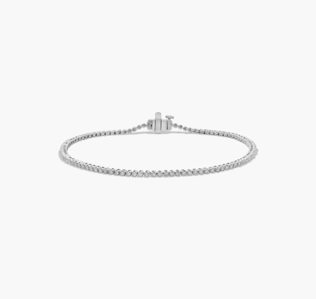Tennis Bracelet With 1 CTW Lab-Grown Diamonds In 14K White Gold (8")