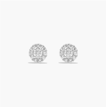 Halo 0.5 CTW Diamond Stud Earrings In 14K White Gold
