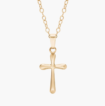 14" Children's Cross Pendant in 14k Yellow Gold
