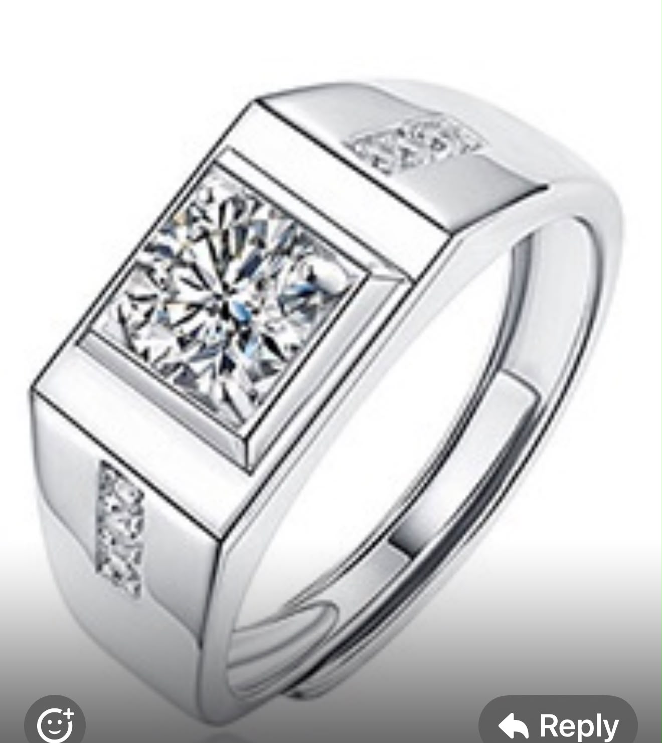 Dave- Silver setting for 2ct blue diamond, size 8.5
