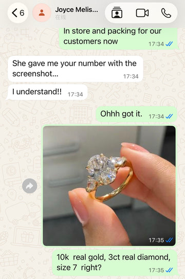 Joyce-10k  real gold, 3ct real diamond,  size 7