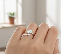 18K Rose Gold Parallel Diamond Bar Ring