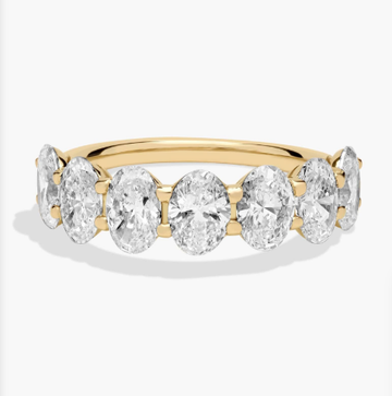 Seven Stone Oval Lab-Grown Diamond Ring In 14K Yellow Gold (3 1/2 Ct. tw. - F-G / VS2-SI1)