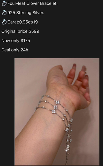Silver Bracelet , clover design, Sterling Silver, Deal for 2 pieces