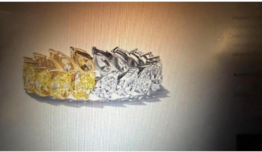 Melissa, rest pay for band, sterling silver 2ct in stotal, yellow diamond+white diamond