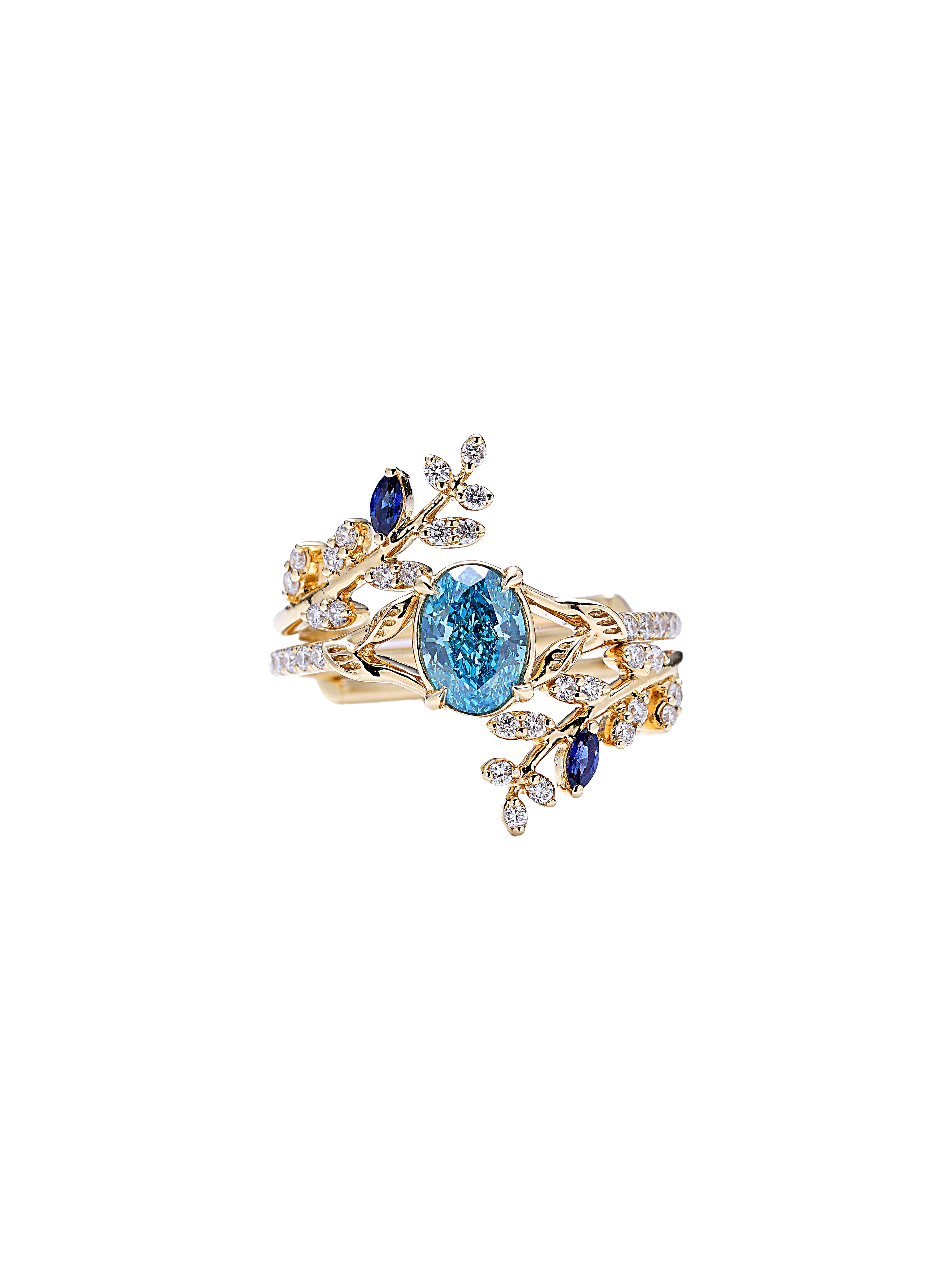 Blue Diamond Ring combination