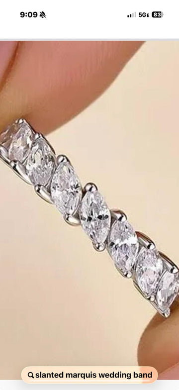 Melissa-half band with 2ct marquise in total, sterling silver, size 7