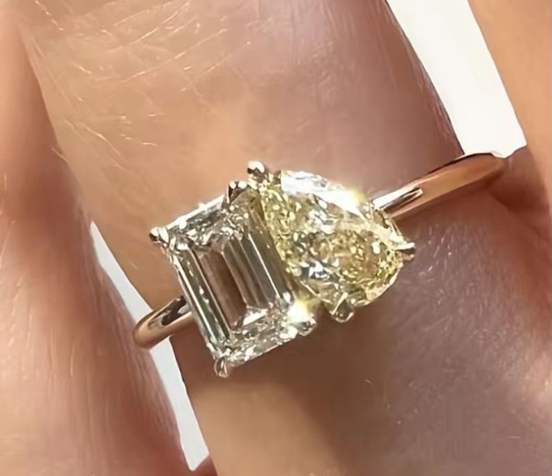 Aly--1.5 ct + 1.5 ct and 14k gold. Real diamonds and real gold.  1150 USD