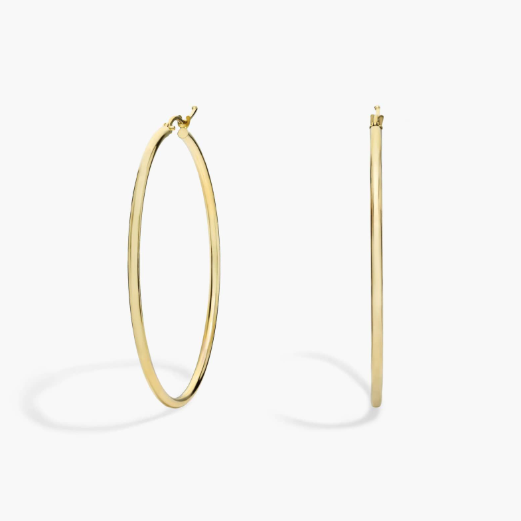 Large Hoop Earrings in 14k Yellow Gold (2 x 50 mm)
