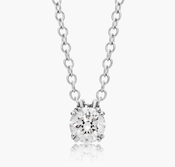 14K White Gold Double Prong Lab-Grown Diamond Pendant (0.25 CTW - F-G / VS2-SI1)
