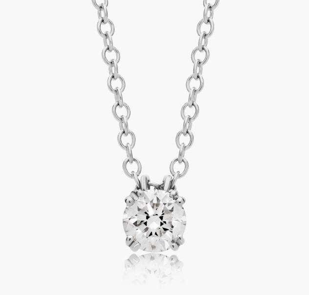 14K White Gold Double Prong Lab-Grown Diamond Pendant (0.25 CTW - F-G / VS2-SI1)